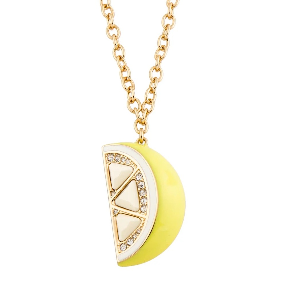 Designer Kate Spade Gold-Tone Lemon Slice Pendant Necklace